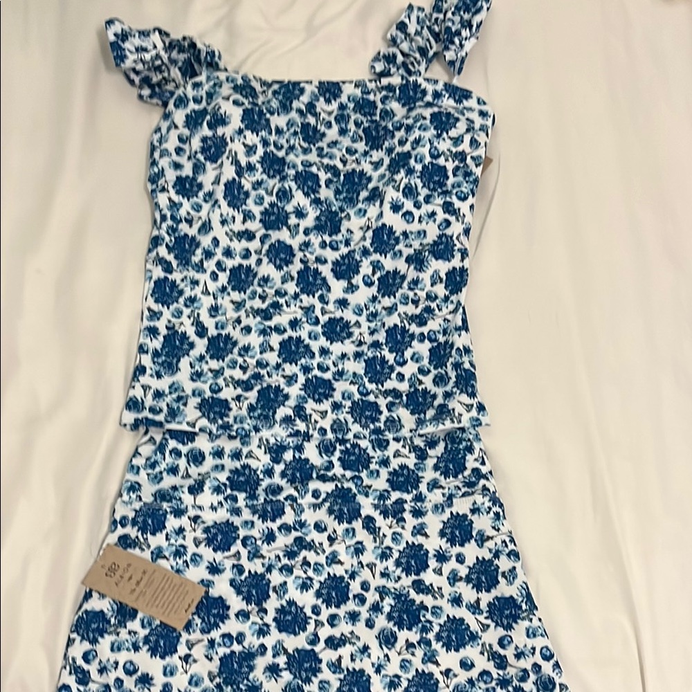 Albion Blue Floral Swim Set